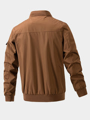 Men's Pocket Zipper Baseball Collar Thin Jacket Casual