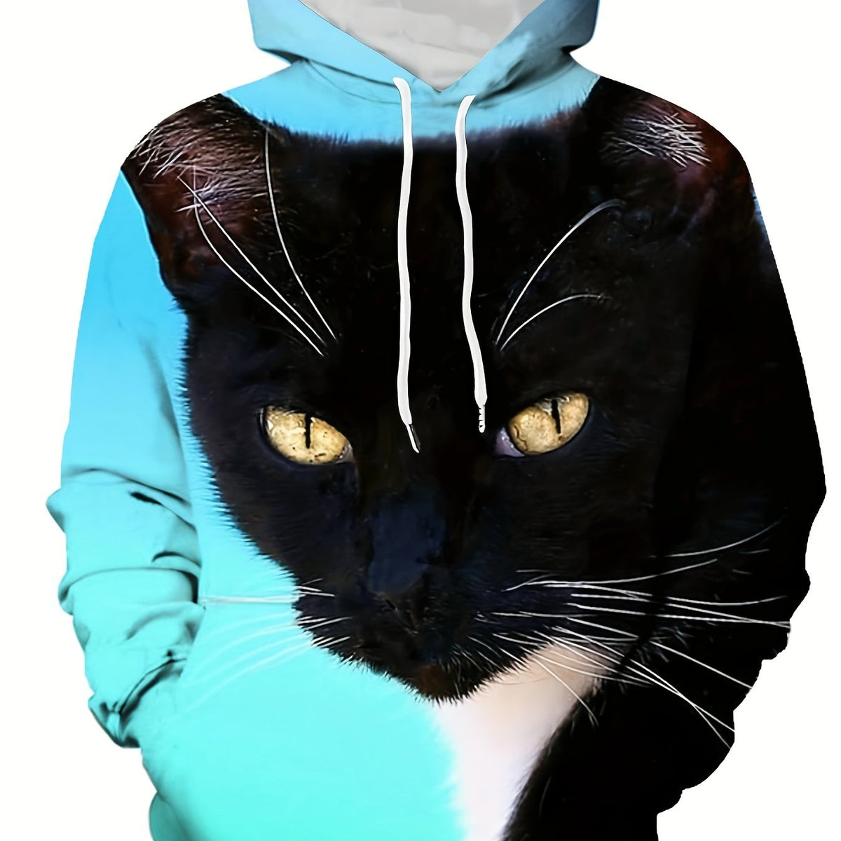 Cat 3D Print Hoodie Men Graphic Hooded Pullover for Autumn Winter