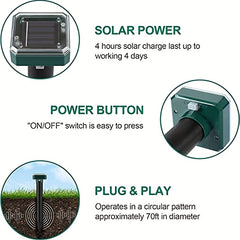 4 Packs Snake Repellent Ultrasonic Snake Repeller for Yard