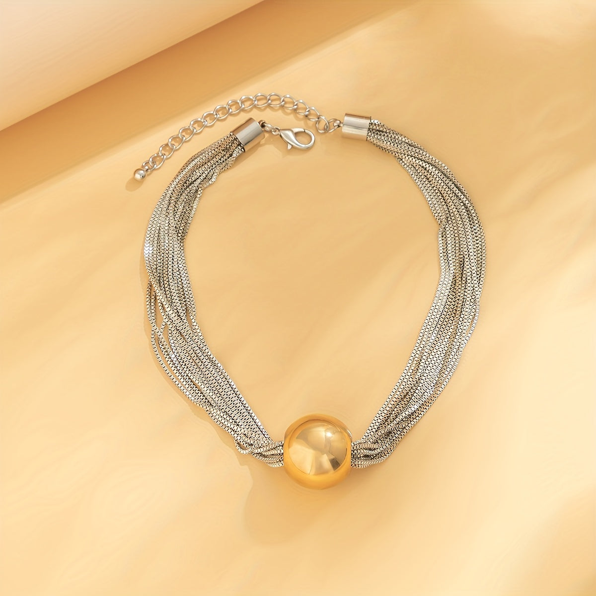Big Ball Pendant Necklace Twisted Chain Necklace