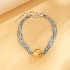 Big Ball Pendant Necklace Twisted Chain Necklace