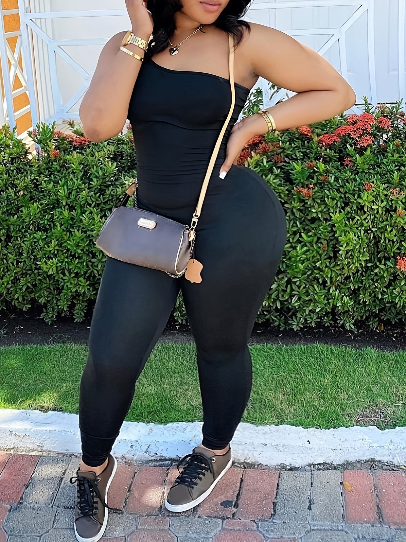  One Shoulder Stretch Jumpsuit
