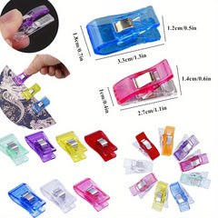 50 Multicolor Sewing Clips Craft Clamps Crochet Knitting Quilting Binding Clips