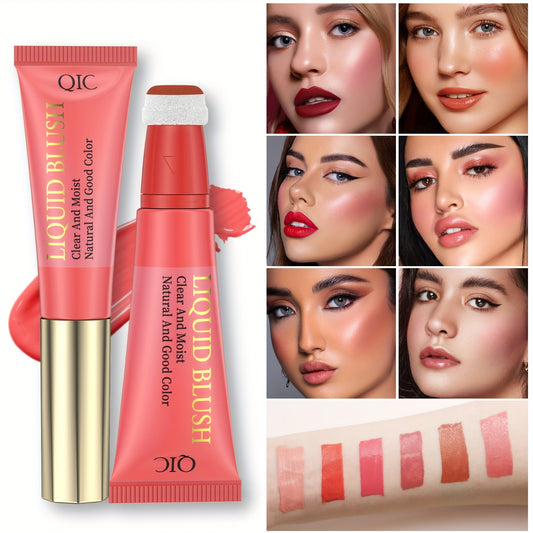 6-Color Hydrating Blush Cream, Long-Lasting & Waterproof Liquid Rouge