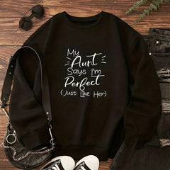 Fun Auntie Saying Print Pullover for Girls Youth Top