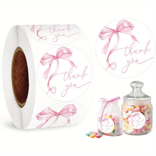 500 Pink Thank You Stickers 1" Watercolor Labels for Showers Weddings