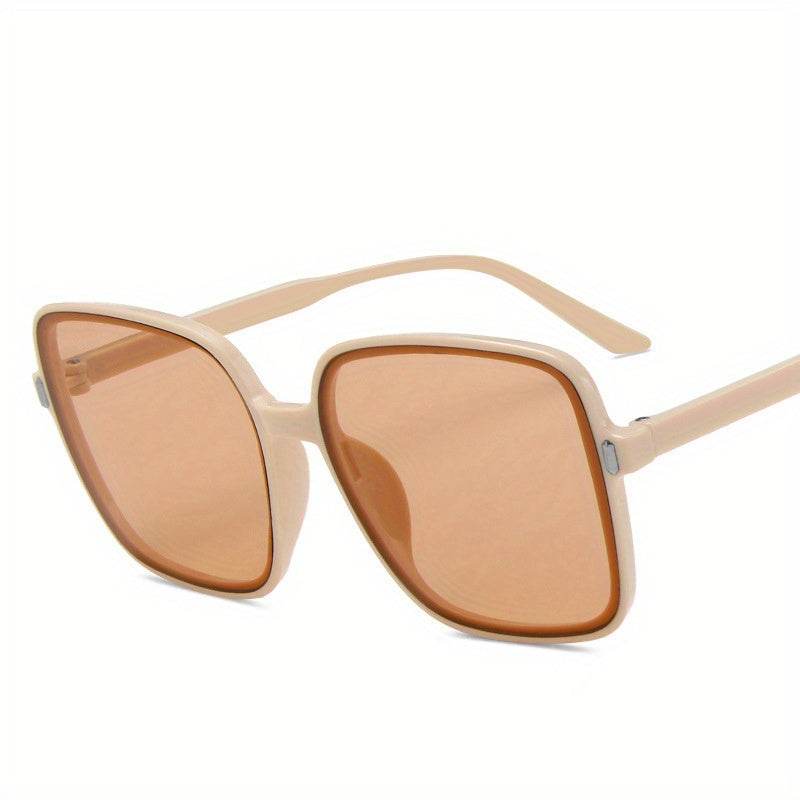 Men's Large Square Frame Polarized Sunglasses 100 UV Protection Vintage Eyewear