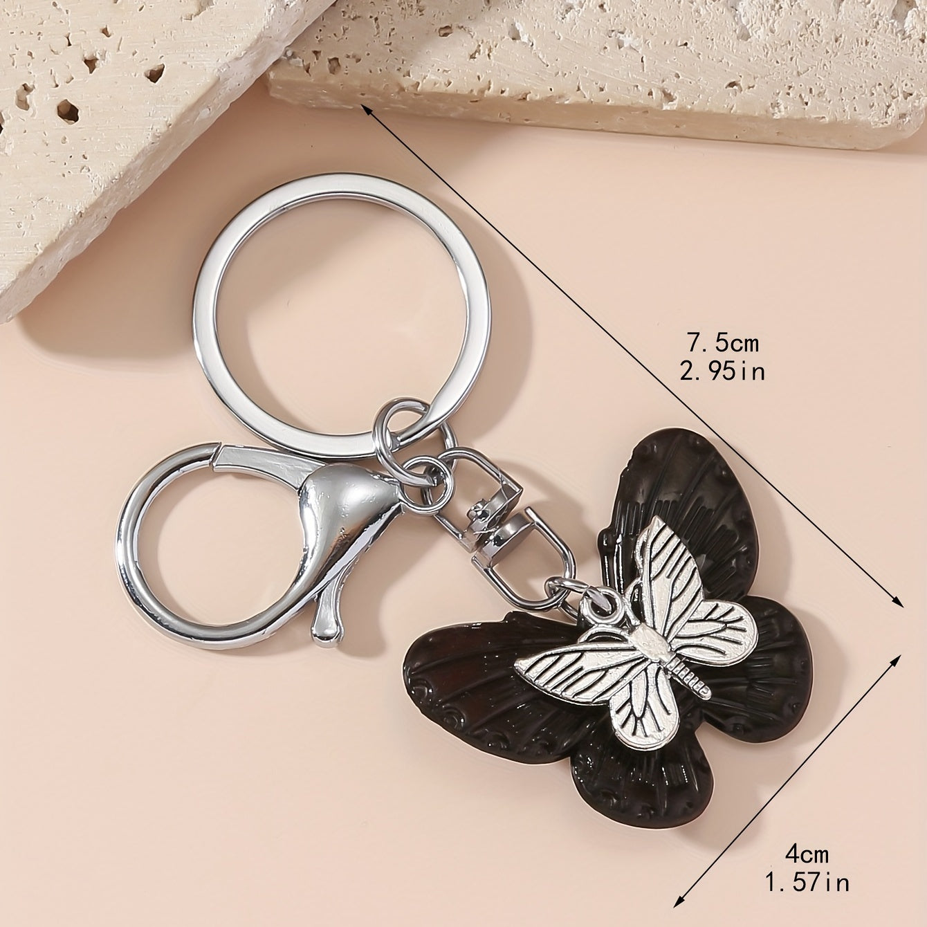 Butterfly Keychain Animal Key Ring Bag Charm Gift For Mom