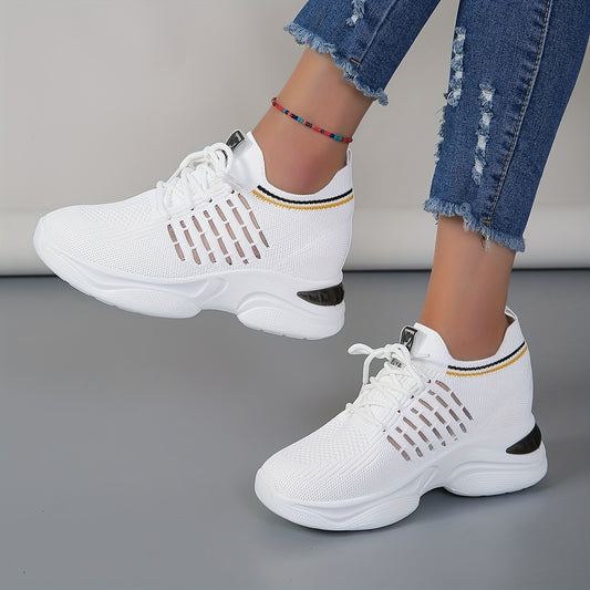 Women's Mesh Chunky Sneakers Lace Up Outdoor Shoes