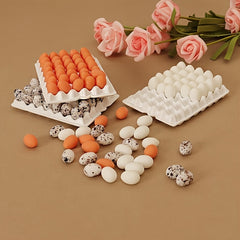 36pcs Simulation Egg Set with Egg Tray Small Statue Ornaments DIY Model Prop