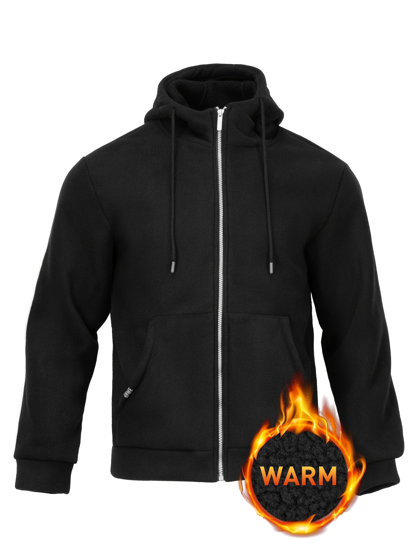 Men's Fleece Zip Up Hooded Jacket for Autumn Winter