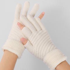 Knitted Fingerless Gloves Couple Wool Gloves
