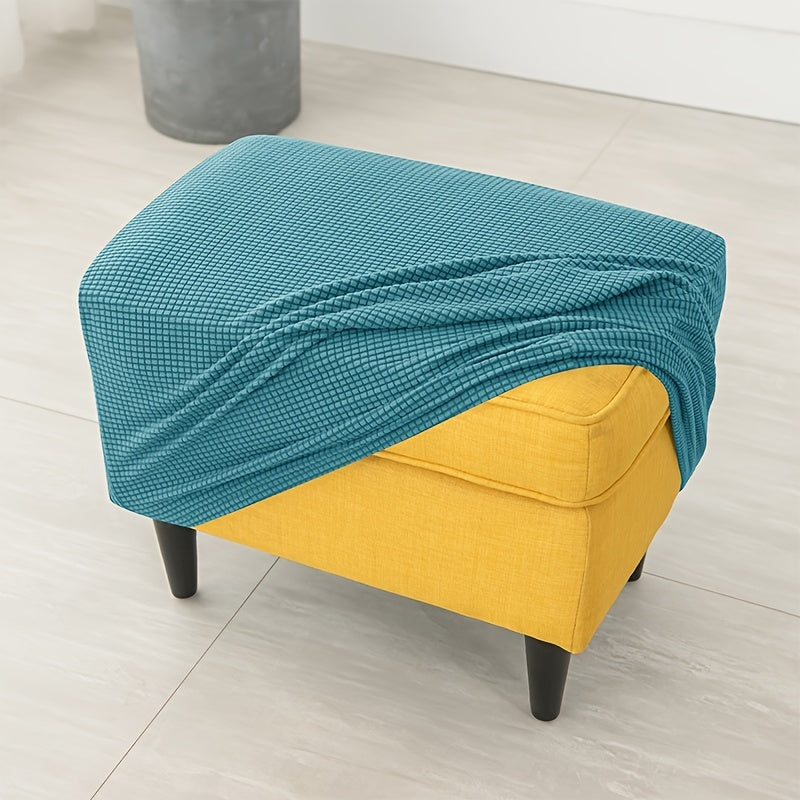 Stretch Footstool Slipcover Small Rectangle Storage Stool Cover