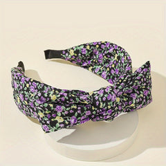 Floral Print Headband Wide Brimmed Head Hoop For Women