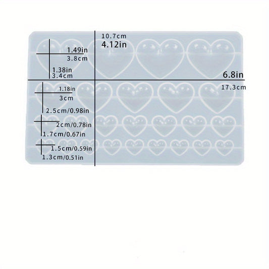 Heart Patch Resin Mold Love Pendant Epoxy Silicone DIY Craft Jewelry Making
