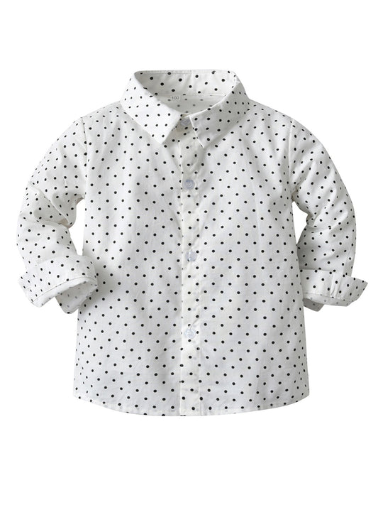 Kids Polka Dot Long Sleeve Shirt Cardigan