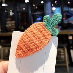 5pcs Fruit Charm Hair Clip Cartoon Barrette Knitted Hair Pin