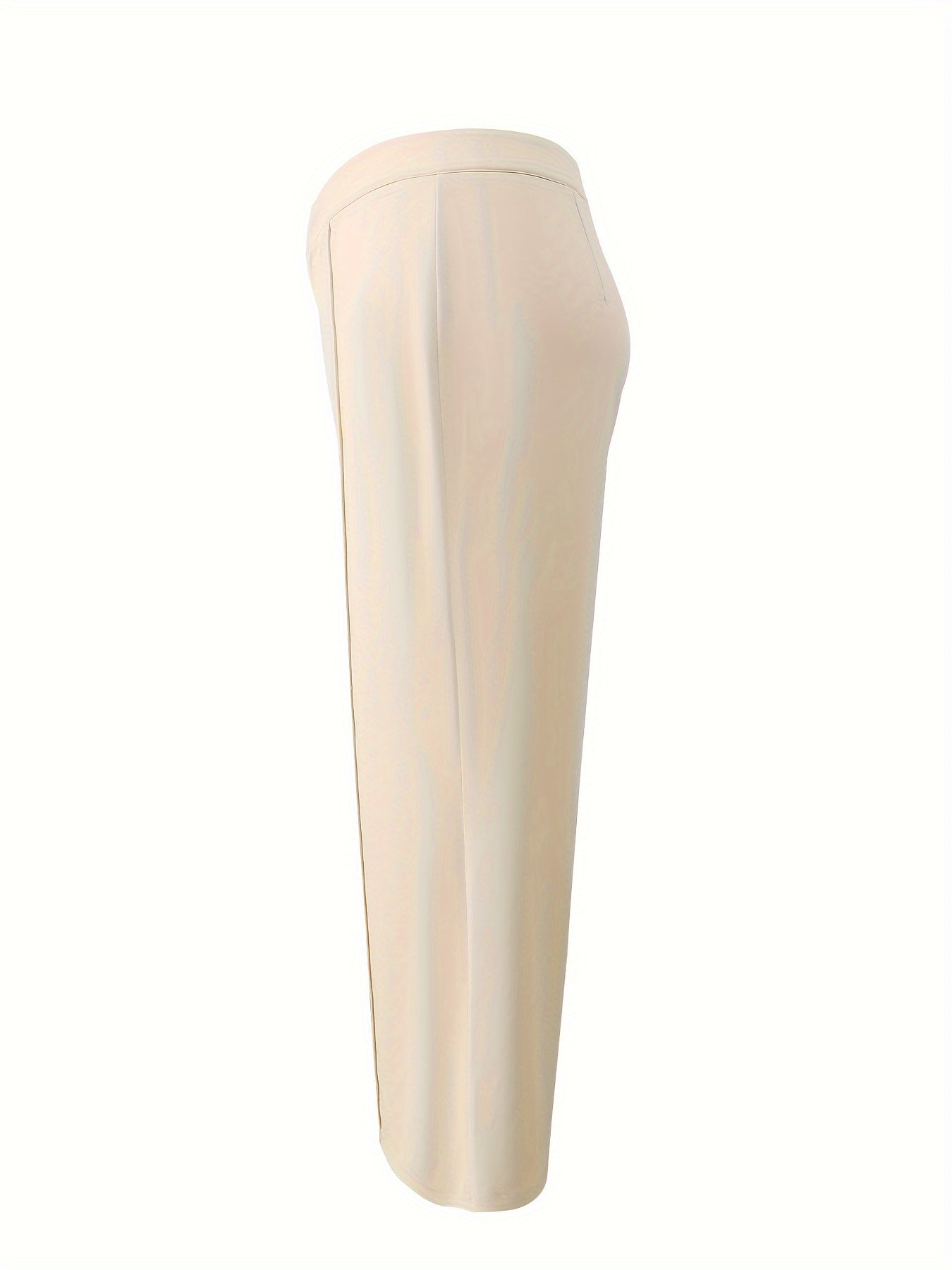  Wide Leg Trousers High Rise Solid Stretch Pants