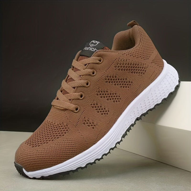 Women's Rainbow Mesh Sneakers Lace Up Sporty Running Shoes