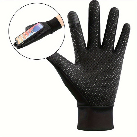 Heated Winter Plush Windproof Gloves Non Slip