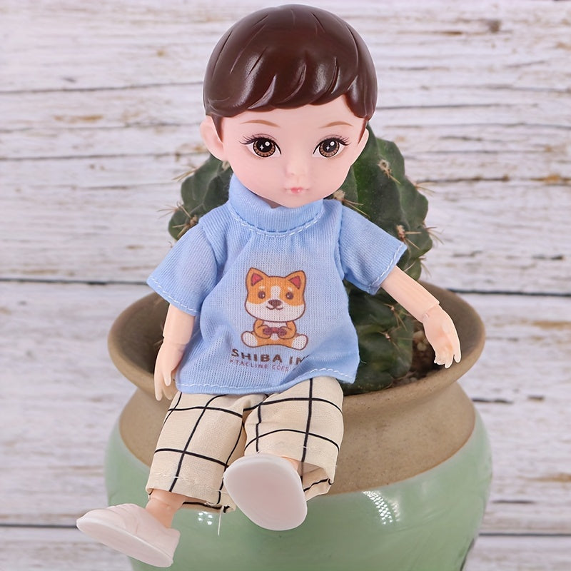6" BJD Boy Doll Set with Clothes & Greeting Card