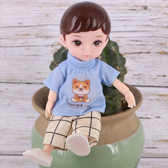 6" BJD Boy Doll Set with Clothes & Greeting Card