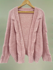  Cable Long Sleeve Open Front Cardigan