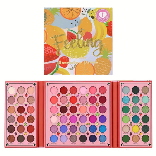72 Colors Fruit Pattern Eyeshadow Palette Matte Pearly Sequin Makeup Palette
