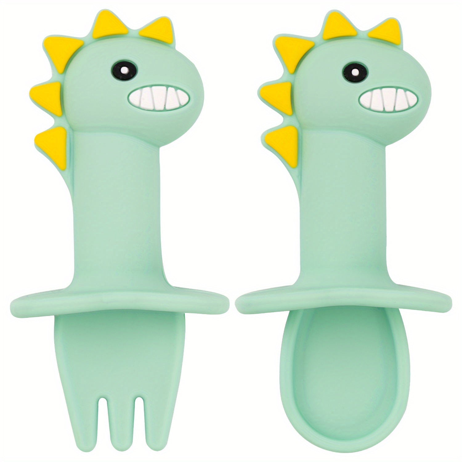 2pcs Baby Silicone Chewing Utensils Set for Self Feeding Stage 1