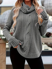  Solid Long Sleeve Turtleneck Pullover Jumper
