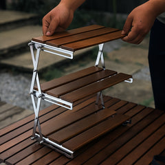 Outdoor Folding Storage Shelf Portable Storage Rack No Need Installation