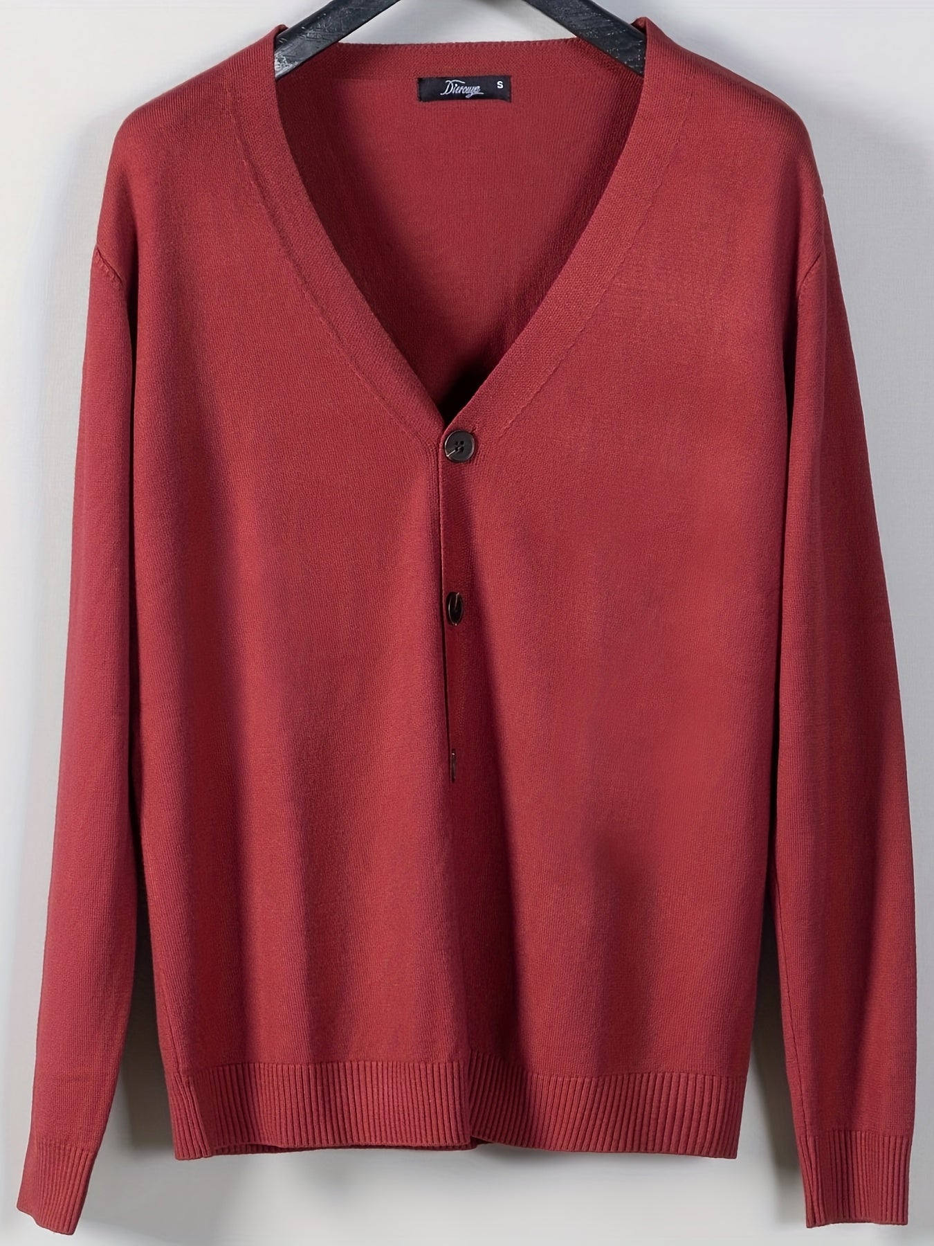 Men's V-Neck Casual Cardigan Sweater for Spring Autumn