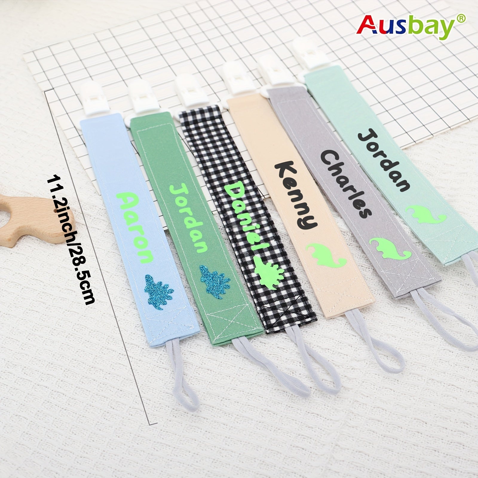 Personalized Cotton Pacifier Clip with Baby Name