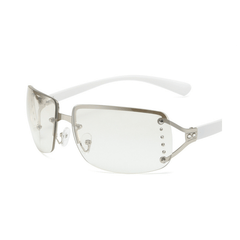 Rectangle Sunglasses for Women Stylish Y2k Shades Brown Metal Frame