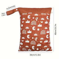 Waterproof Cloth Diaper Wet Dry Bag with Two Zippered Pockets
