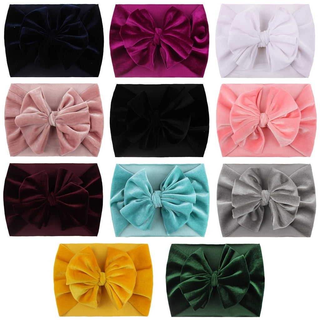 Velvet Bow Headband for Newborn Baby Girls