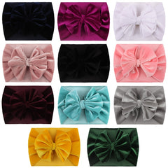 Velvet Bow Headband for Newborn Baby Girls