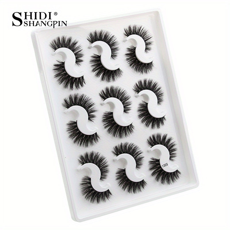 9 Pairs 3D Faux Mink False Eyelashes Natural Curling Thick Extension