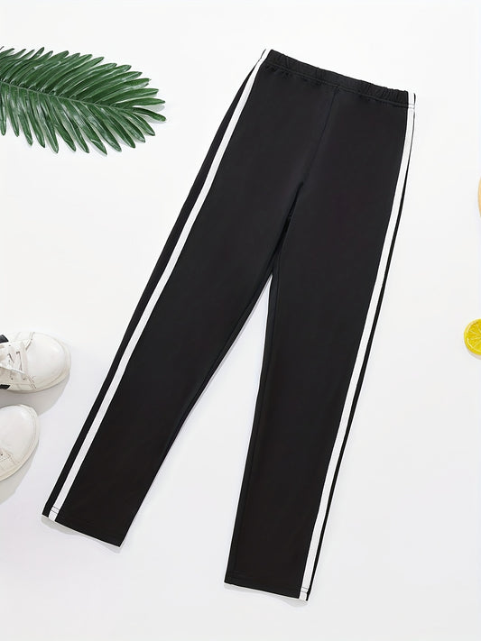 Girls Casual Sweat Pants High Waist Slim Fit Stretch Athletic Legging