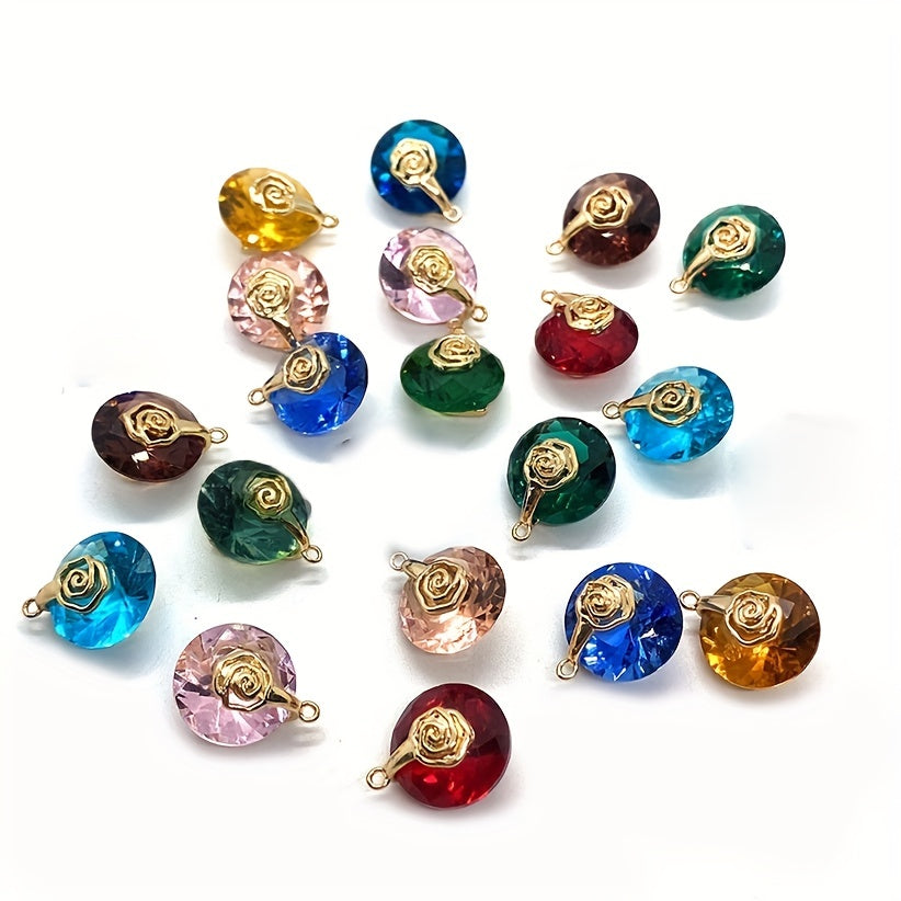 Natural Stone Faceted Crystal Pendant 14mm Round DIY Jewelry