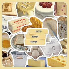 63pcs Butter Bread Stickers for Phone Laptop Waterproof Stickers
