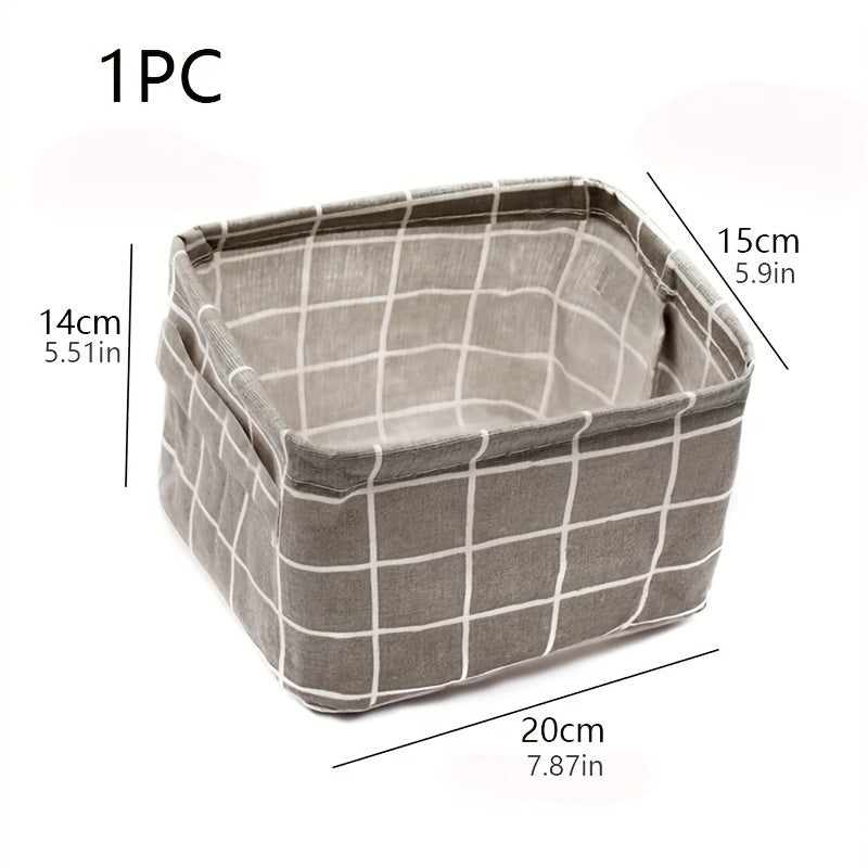 Waterproof Foldable Storage Basket Small Nordic Cotton & Linen Basket
