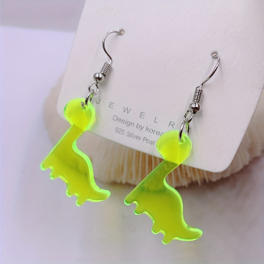 Fun Dino Acrylic Earrings for a Playful Look