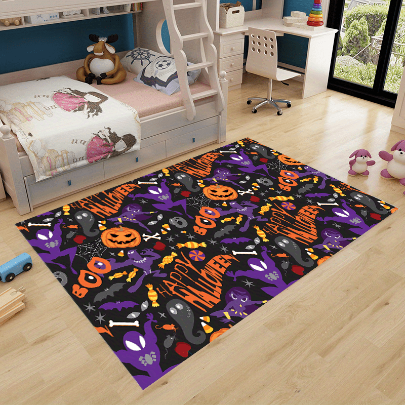 Halloween Pumpkin Print Rug for Living Room Floor