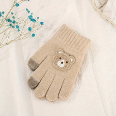Winter Cartoon Bear Kids Gloves for Boys and Girls
