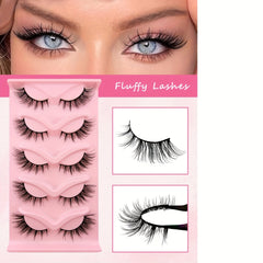 5 Pairs Cat Eye Lashes Little Devil Style Eye EndLengthening 