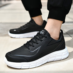 PLUS SIZE Men's Solid Running Shoes Comfy Non Slip Lace Up Sneakers
