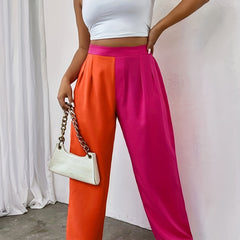  Colorblock Wide Leg Trousers