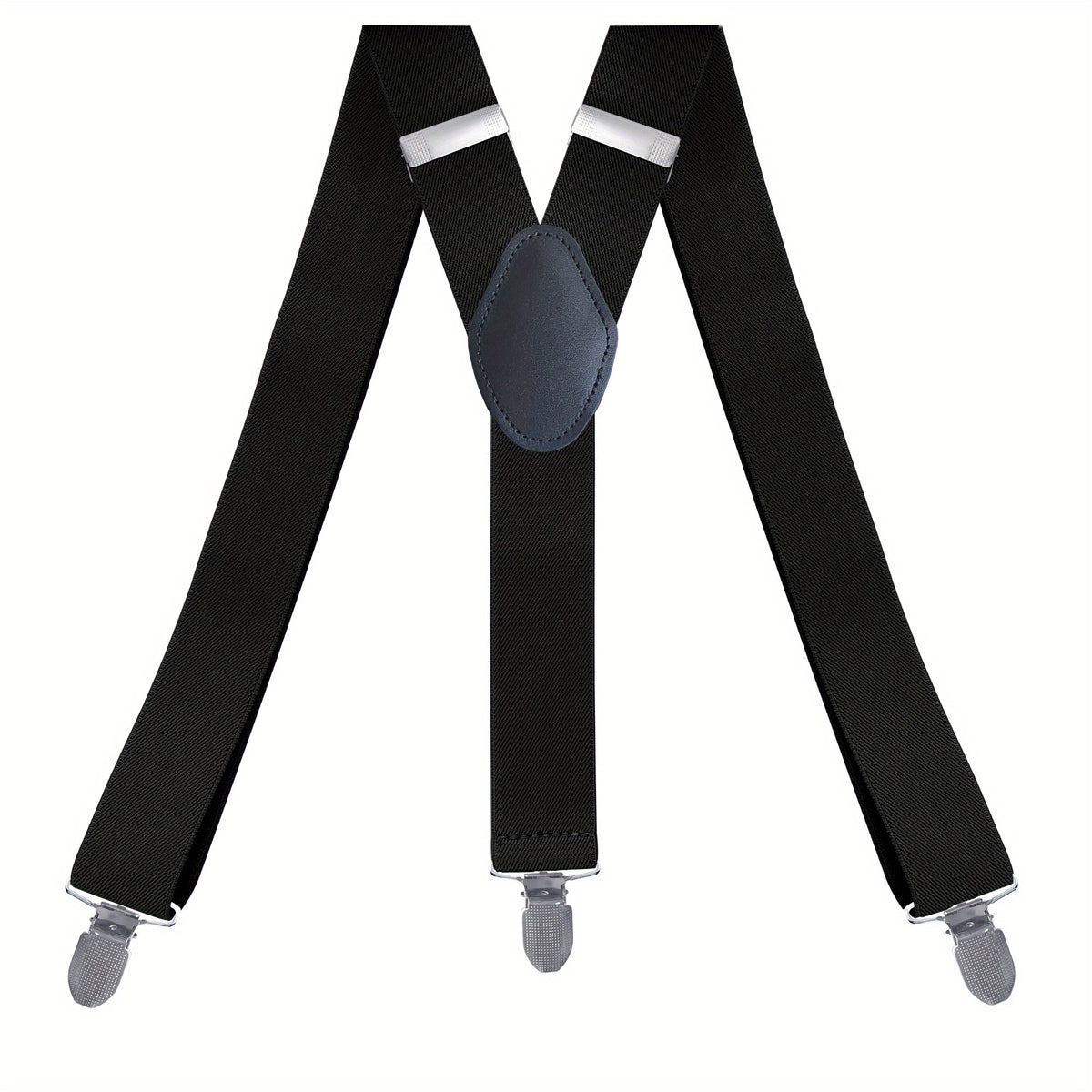 Men's Y Back Suspenders 3-Wide Adjustable Solid Straight Heavy Duty Clip