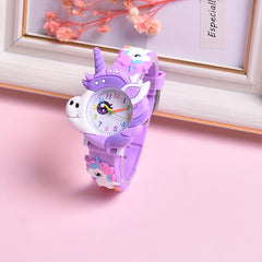 Unicorn Girls' Watch Pink Silicone Strap & Case Quartz Movement